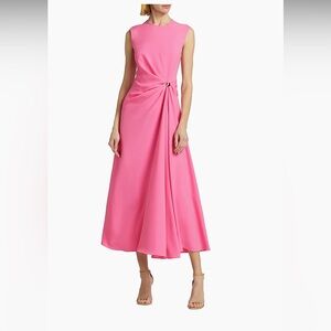 Lela Rose Vibrant Pink Midi Dress